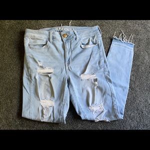 American Eagle light wash cropped jeans